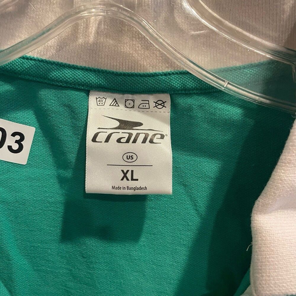 Crane Green Polo Shirt Womens Pickleball XL Tennis Retro Athleisure Clean Girl - Picture 4 of 7